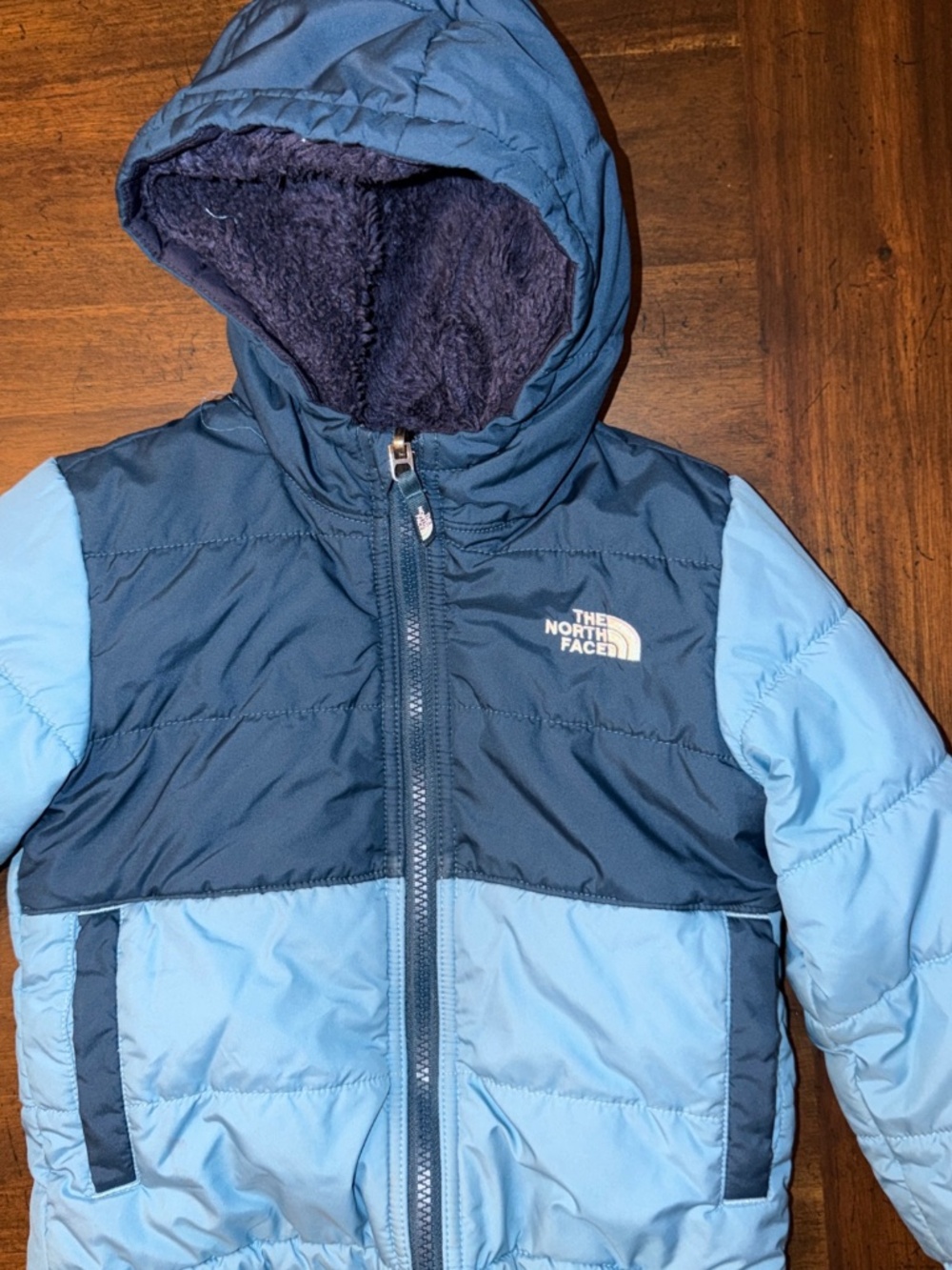 The North Face Reversible Winter Jacket Hood Blue Sz 3T